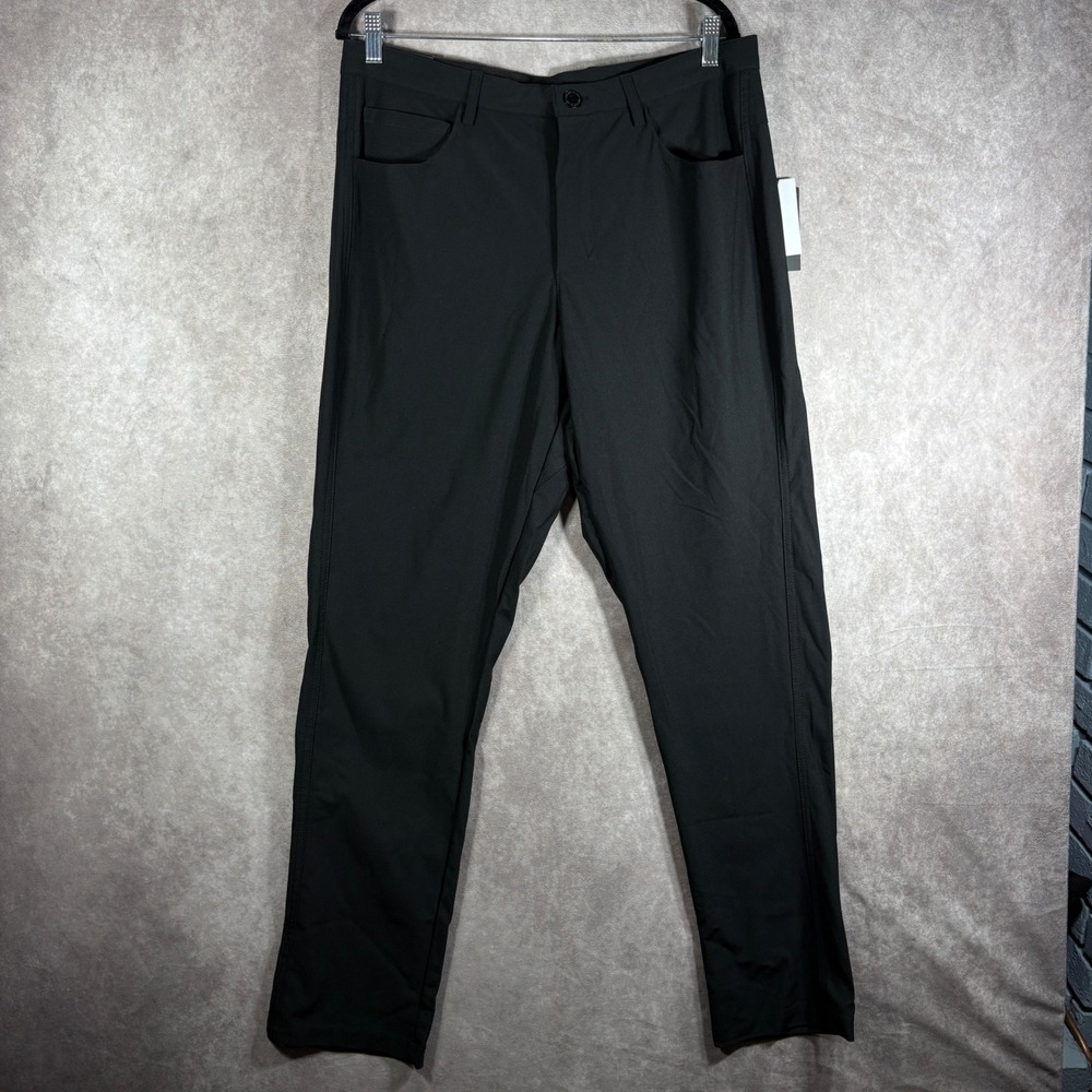 Quiksilver Pants Mens 34x32 Black Stretch Tech Slim Fit Active Performance NEW